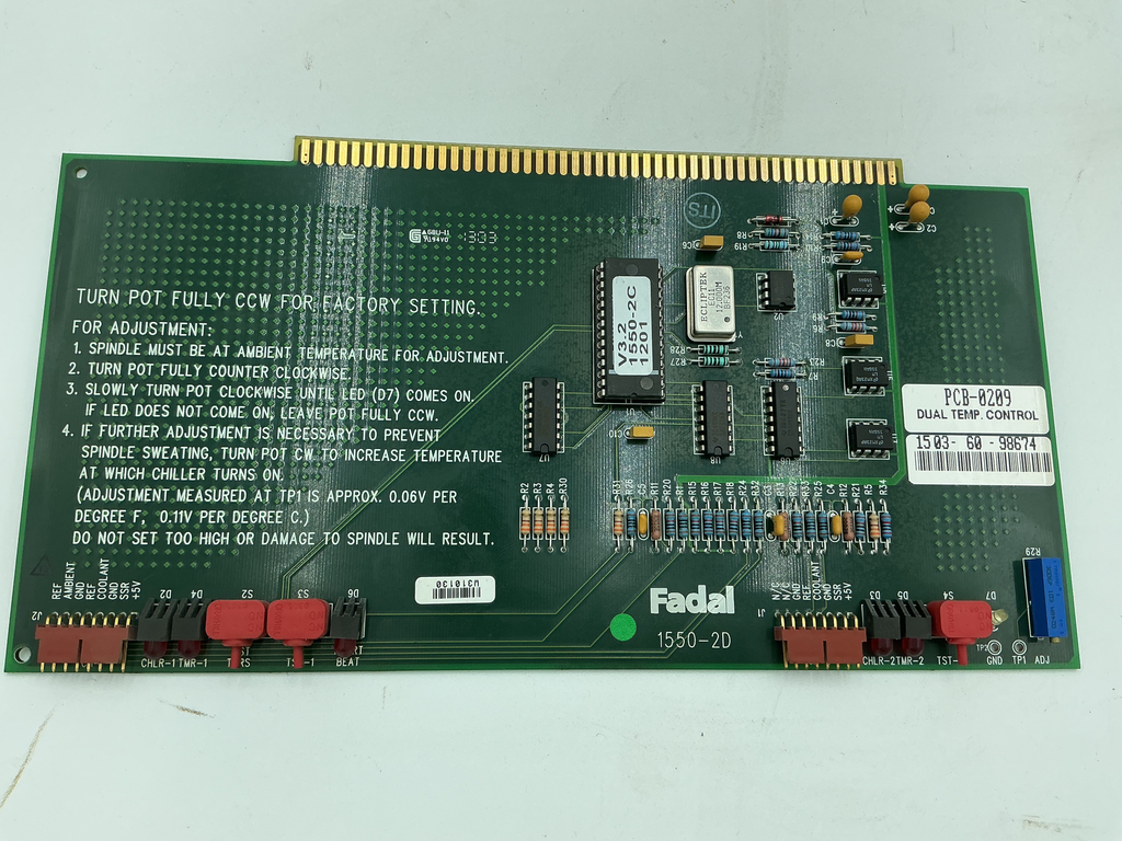 Fadal Dual Temperature Control Board 1550 Series